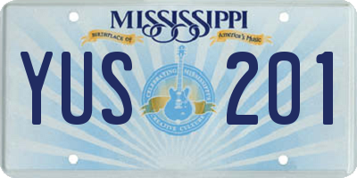 MS license plate YUS201