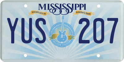 MS license plate YUS207