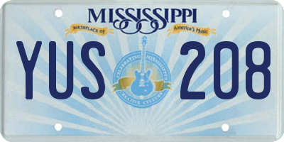 MS license plate YUS208