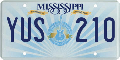 MS license plate YUS210
