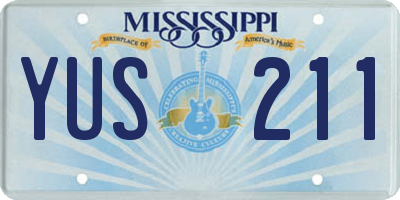MS license plate YUS211