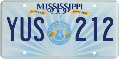 MS license plate YUS212