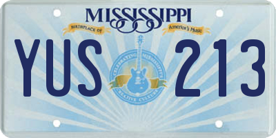 MS license plate YUS213