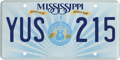 MS license plate YUS215
