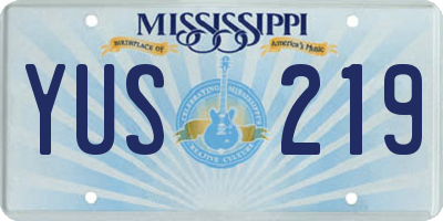 MS license plate YUS219