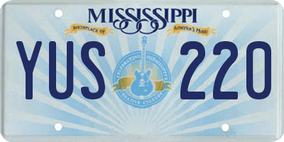 MS license plate YUS220