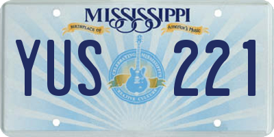 MS license plate YUS221