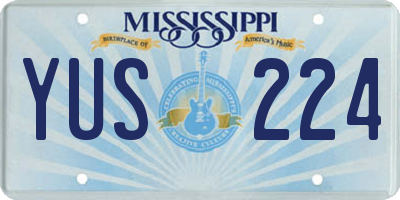 MS license plate YUS224