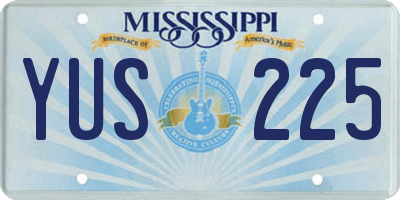 MS license plate YUS225