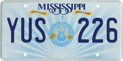 MS license plate YUS226