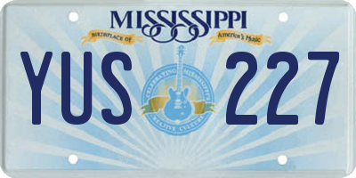 MS license plate YUS227