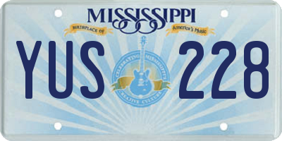MS license plate YUS228
