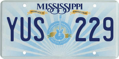 MS license plate YUS229