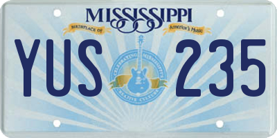 MS license plate YUS235
