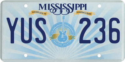 MS license plate YUS236