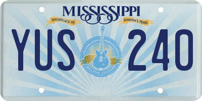 MS license plate YUS240