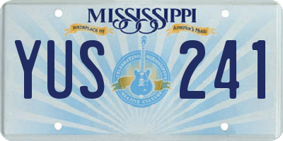 MS license plate YUS241