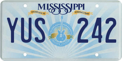 MS license plate YUS242