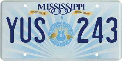 MS license plate YUS243