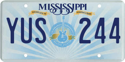 MS license plate YUS244