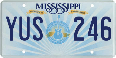 MS license plate YUS246