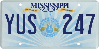 MS license plate YUS247