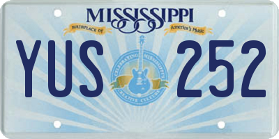 MS license plate YUS252