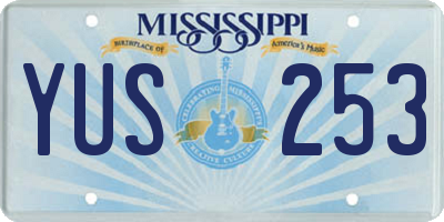 MS license plate YUS253