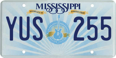 MS license plate YUS255