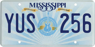 MS license plate YUS256