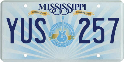 MS license plate YUS257