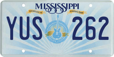 MS license plate YUS262