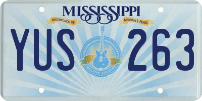 MS license plate YUS263
