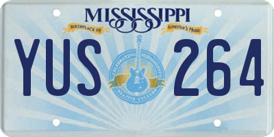 MS license plate YUS264