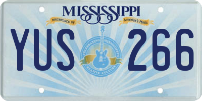 MS license plate YUS266