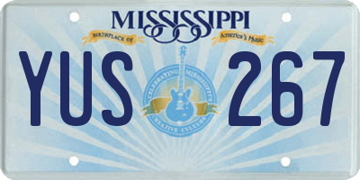 MS license plate YUS267