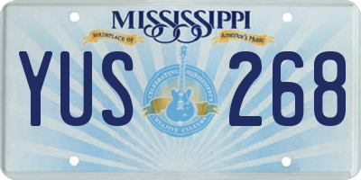 MS license plate YUS268