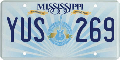 MS license plate YUS269