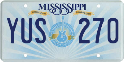 MS license plate YUS270