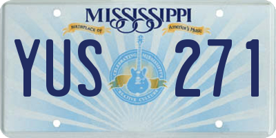 MS license plate YUS271