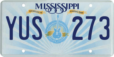 MS license plate YUS273
