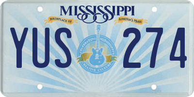 MS license plate YUS274