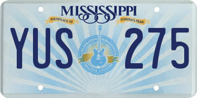 MS license plate YUS275