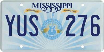 MS license plate YUS276
