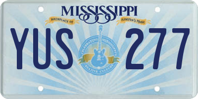 MS license plate YUS277