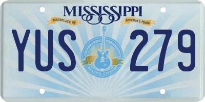 MS license plate YUS279