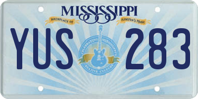 MS license plate YUS283