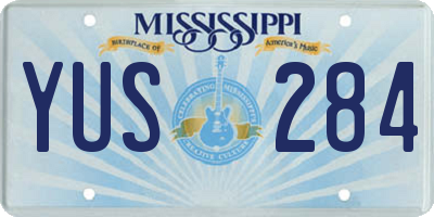 MS license plate YUS284