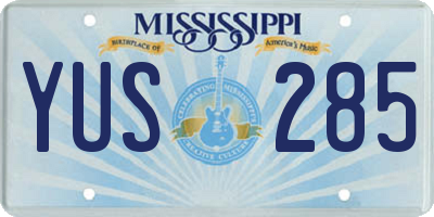 MS license plate YUS285