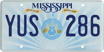 MS license plate YUS286